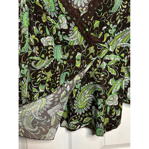 Vintage Y2K Paisley Print Top Size L - Picture 3 of 6